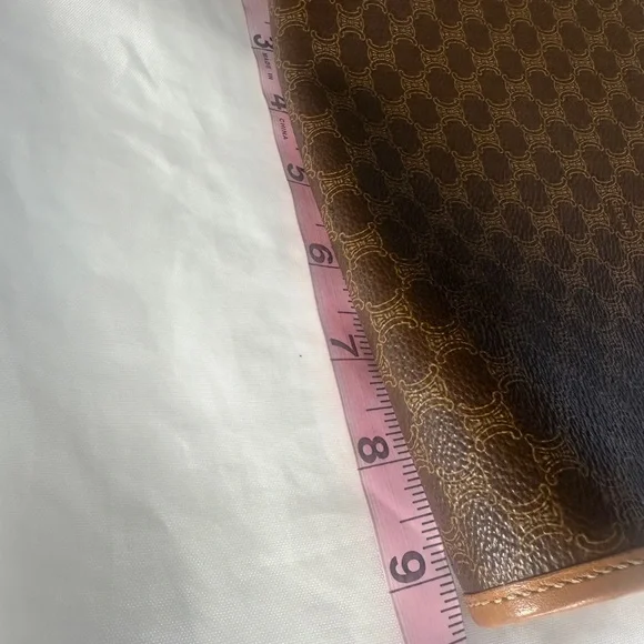 CÉLINE Vintage Macadam Monogram Brown Medium Canvas Pouch Clutch Bag w/COA - Picture 14 of 15